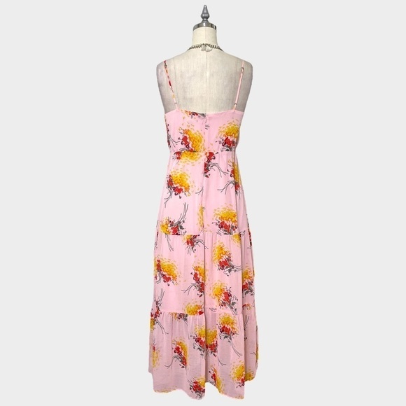 J. Crew Pink Floral Tiered Maxi Dress Sundress 0 XS - Picture 6 of 12
